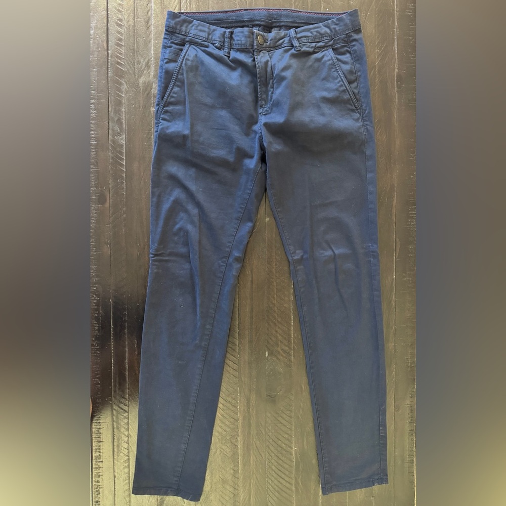 Zara Men's Navy Blue Pants Chinos